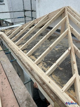 New roof construction in Swansea